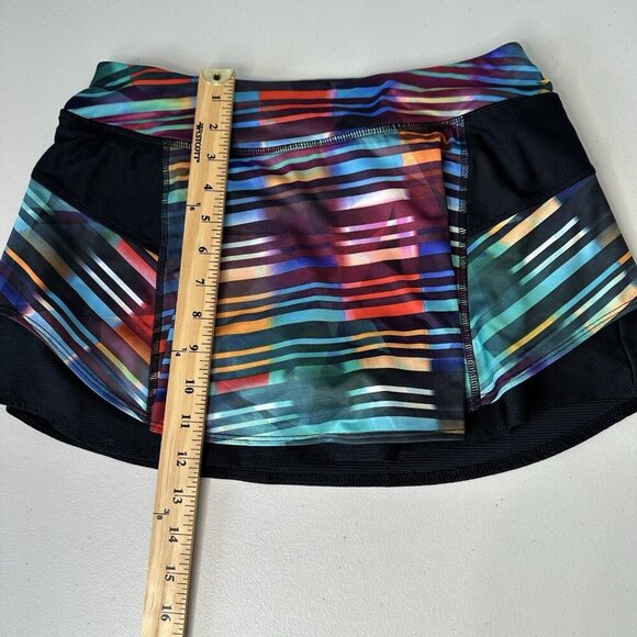 Athleta Laser Beam Bustle Skort Small Multicolor Tennis Running Athletic - Picture 10 of 10